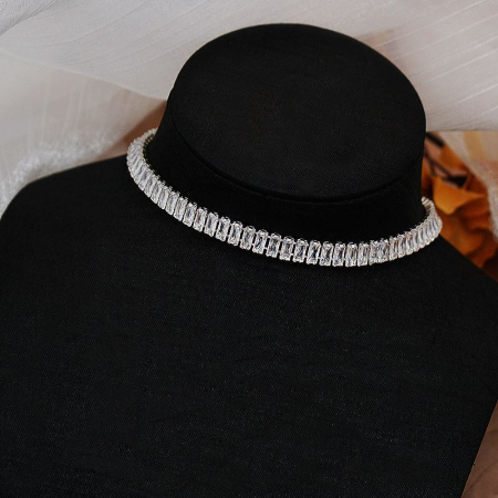 COLIERE - Colier tennis Kenna, argintiu, decorat cu zirconiu, tip choker - Colecția Celebration