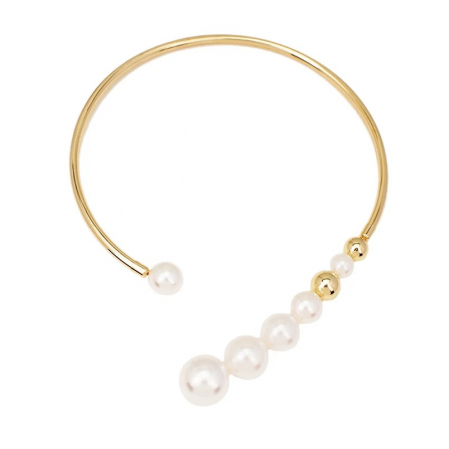 COLIERE - Colier Verya, auriu, decorat cu perle, ajustabil - Colecția Universe of Pearls