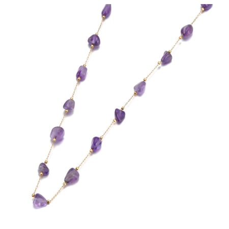 Coliere oțel inoxidabil - Colier Laramie, auriu, cu pietre naturale, din oțel inoxidabil placat cu aur 18K