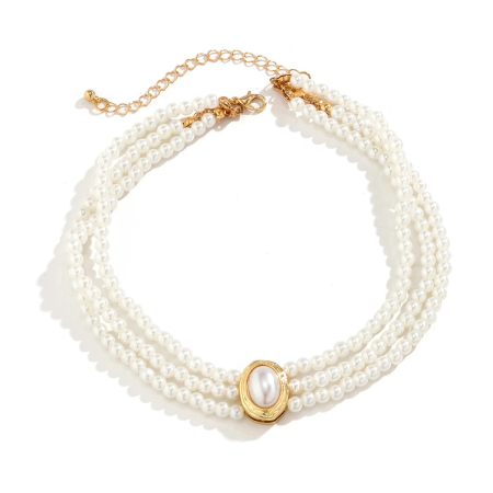 Universe of Pearls - Colier Emilia, cu perle, tip choker, în stil vintage - Colecția Universe of Pearls