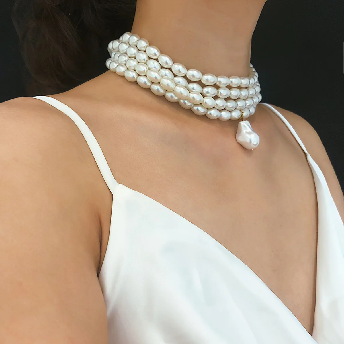 Colier Baroque Pearl, model cu perle, în stil baroc, cu straturi suprapuse - Colecția Universe of Pearls [3]
