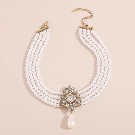 Colier Lucille, cu perle și 4 straturi, în stil baroc - Colecția Universe of Pearls [2]