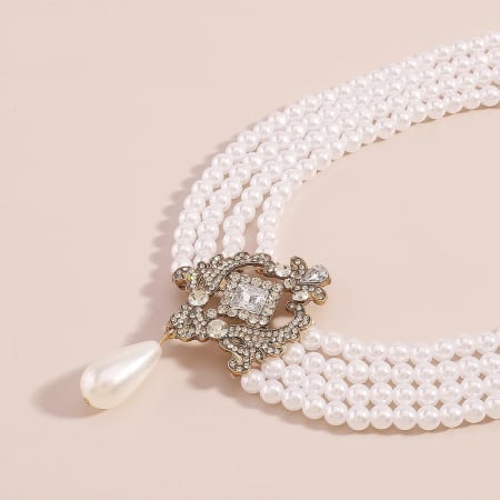 Colier Lucille, cu perle și 4 straturi, în stil baroc - Colecția Universe of Pearls [8]