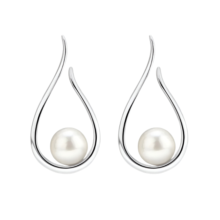 BIJUTERII ARGINT - Cercei argint Myria, cu perle, în formă de lacrimă
