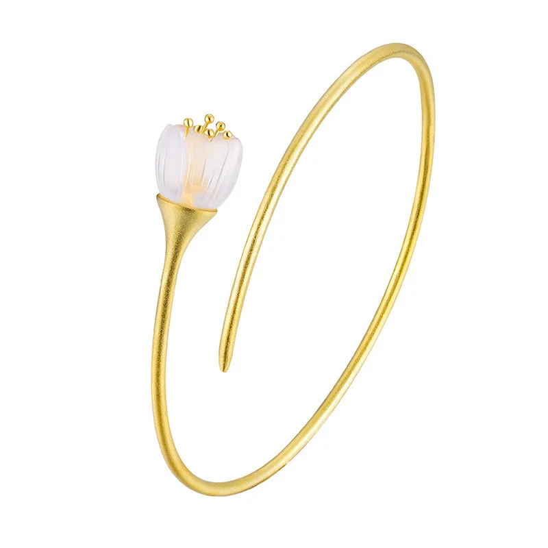 Metamorphosis - Brățară Spring Lily, din argint placat cu aur 18K, reglabilă - Colecția Metamorphosis