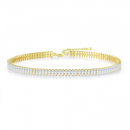 Coliere fashion - Colier tennis Karlee, auriu, cu zirconiu, placat cu aur 14K