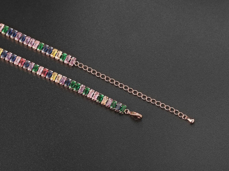 Colier tennis Karlee, auriu rose multicolor, cu zirconiu, placat cu aur 14K [1]