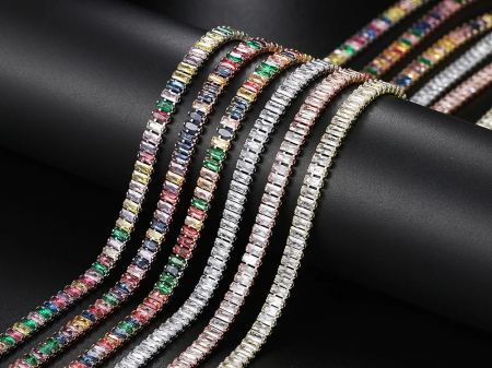Colier tennis Karlee, auriu rose multicolor, cu zirconiu, placat cu aur 14K [2]