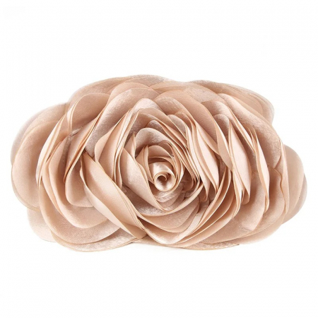 GENTI - Geantă clutch de ocazie Floralis, auriu șampanie, cu formă florală