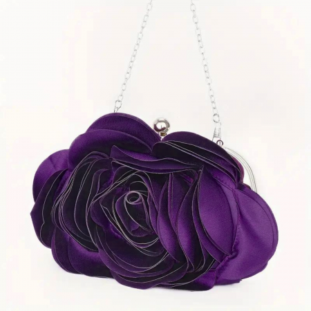 Geantă clutch de ocazie Floralis, mov, cu formă florală [1]
