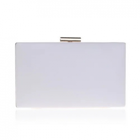 Geantă clutch de ocazie Mikaela, albă, decorată cu perle [1]