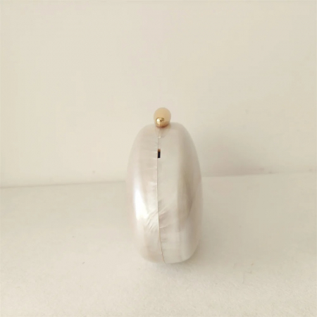 Geantă clutch premium Jolie, alb ivory, cu aspect perlat [4]