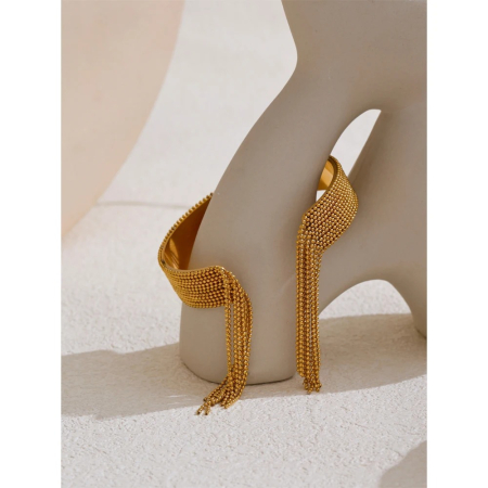 Brățară Gracie, aurie, din oțel inoxidabil placat cu aur 18K, model cu mărgele - Colecția Glamour [2]