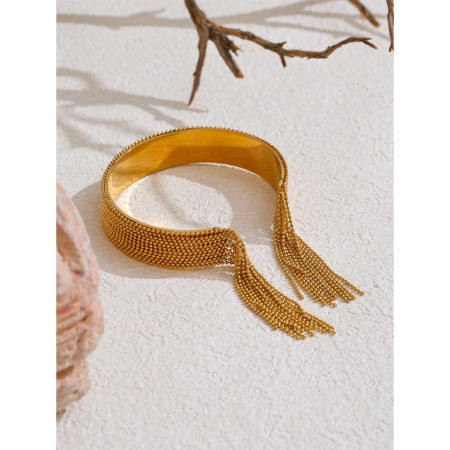 Brățară Gracie, aurie, din oțel inoxidabil placat cu aur 18K, model cu mărgele - Colecția Glamour [1]