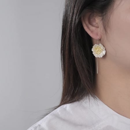Set Bloom, inel și cercei, din argint placat cu aur 18K, cu model floral - Colecția Metamorphosis [8]