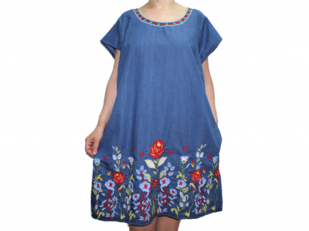 Rochii Dama - Rochie denim brodata DARIA 1