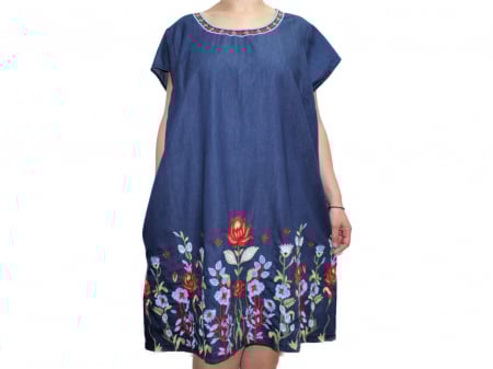 Rochii Dama - Rochie denim brodata DARIA 2