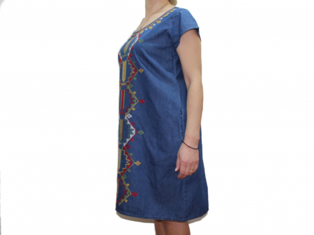 Rochie denim brodata SMARANDA [1]