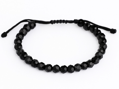 Bratara Cristale Negre 6mm - C449