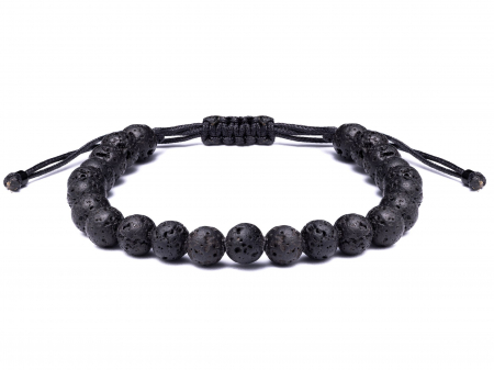 Bratara Lava Neagra 6mm - C407