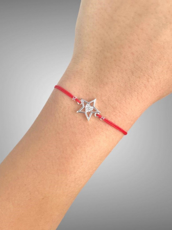 Bratara snur argint stea Bratari snur Argint 925 - Bratara snur argint stea