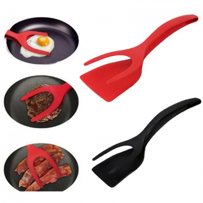 Spatula pentru oua ochiuri, spatula cleste, spatula omleta, rosu [3]