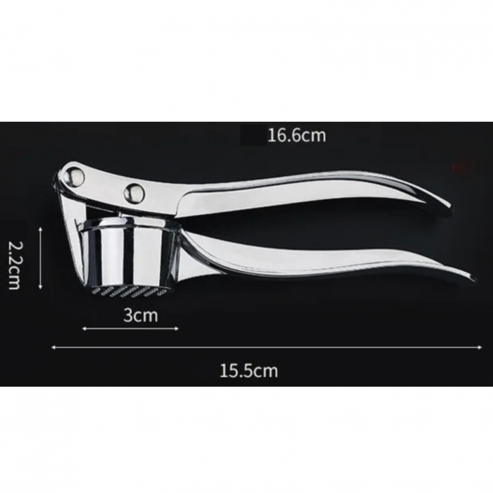 Presa usturoi cu maner ergonomic si autocuratare a orificilor [5]