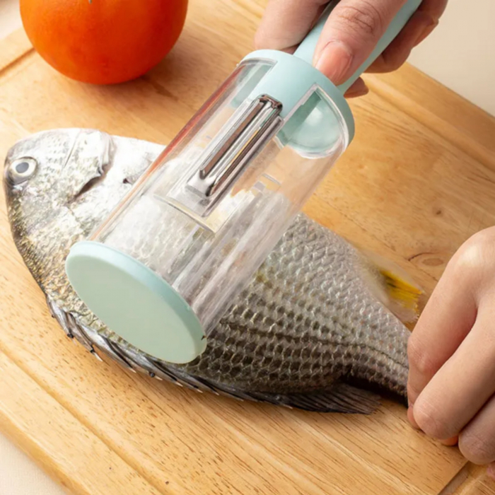 Aparat 2 in 1 cu recipient, pentru decojit fructe, legume  si pentru curatat pestele [3]