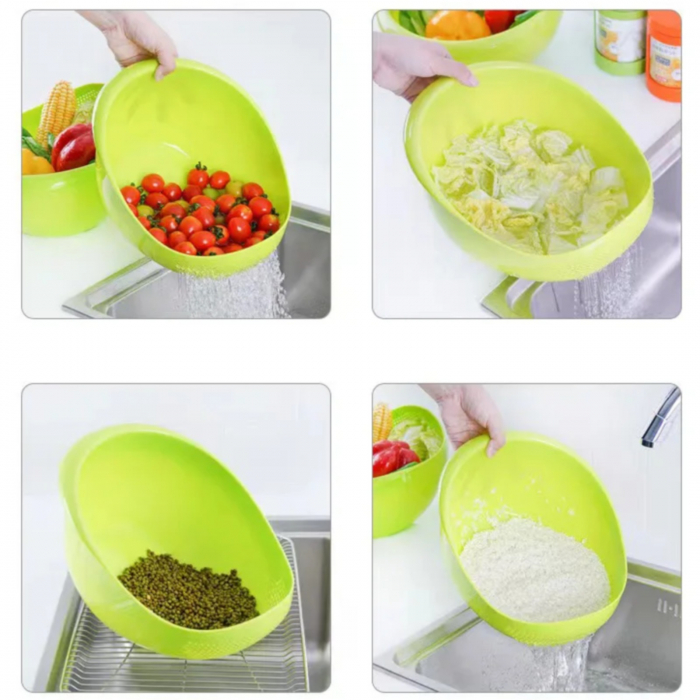 Castron de plastic si strecuratoare, multifunctional 2 in 1 [3]