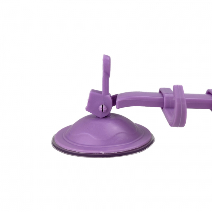Cuier cu ventuze pentru baie, suport pe colt din plastic cu ventuze, violet [2]