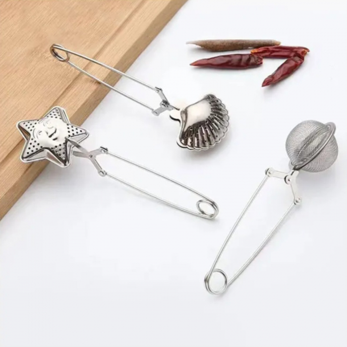 Infuzor de ceai, infuzor inox,  infuzor tip cleste, forma stea [4]