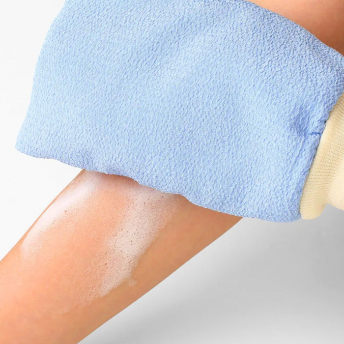 Manusa exfolianta pentru corp, manusa pentru exfoliere, manusa scrub albastra [3]