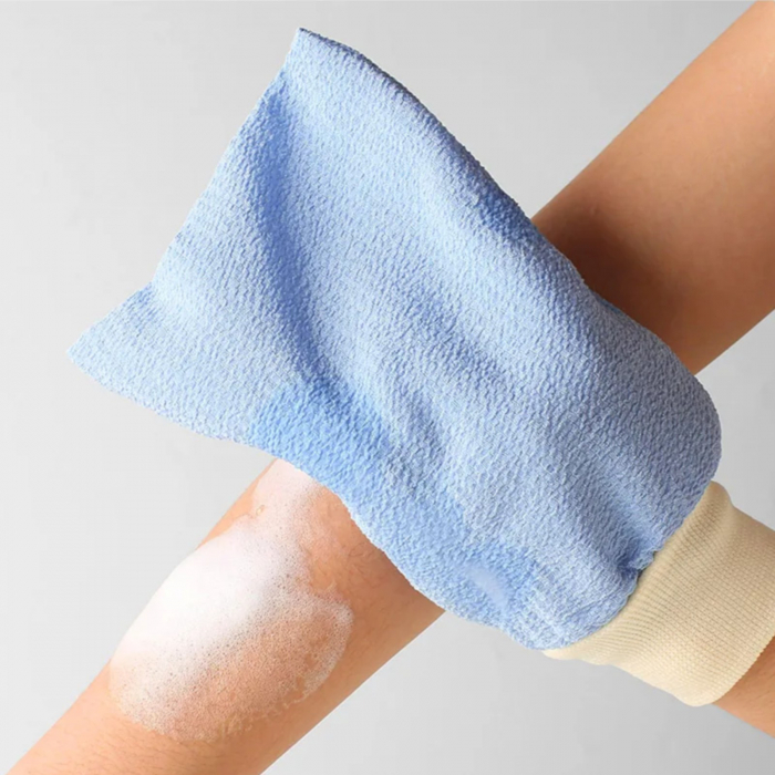 Manusa exfolianta pentru corp, manusa pentru exfoliere, manusa scrub albastra [2]