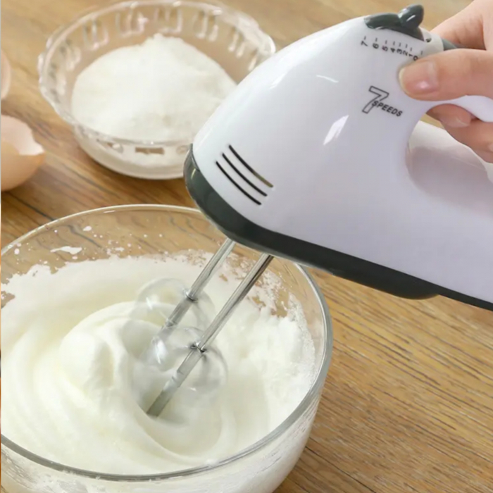 Mixer de mana, 7 Viteze, 4 accesorii, alb/negru [2]
