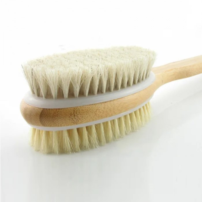 Perie de baie, cu doua capete, maner antialunecare extra lung [2]