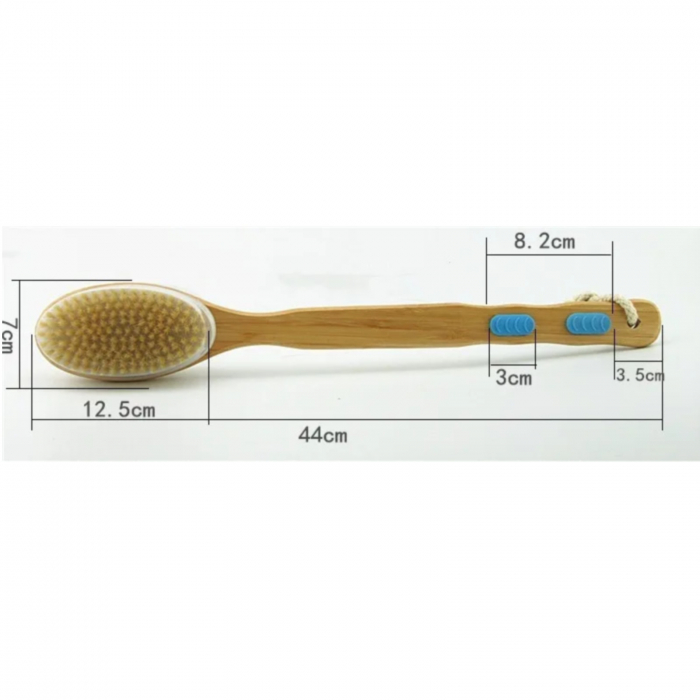 Perie de baie, cu doua capete, maner antialunecare extra lung [4]