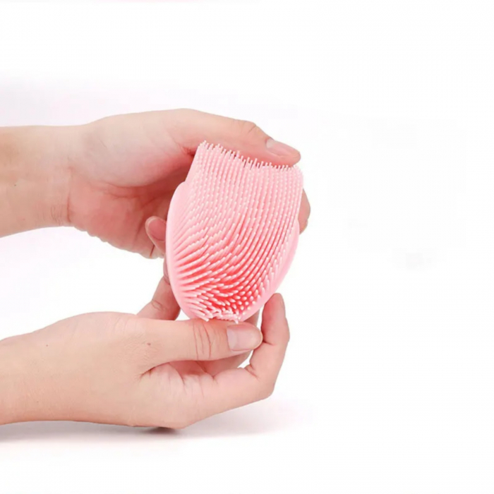 Perie pentru corp 2 in 1, din silicon pentru curatare, exfoliere si masaj corporal [6]