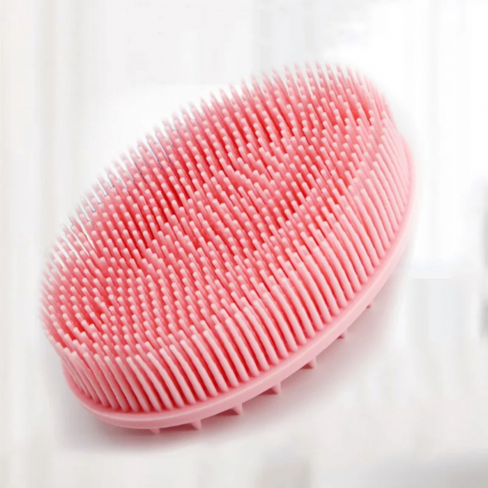 Perie pentru corp 2 in 1, din silicon pentru curatare, exfoliere si masaj corporal [4]