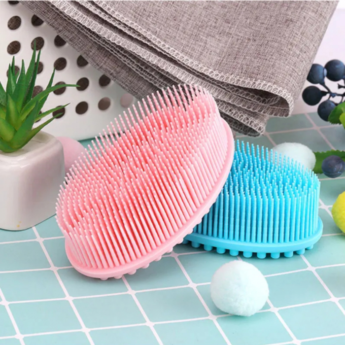 Perie pentru corp 2 in 1, din silicon pentru curatare, exfoliere si masaj corporal [8]