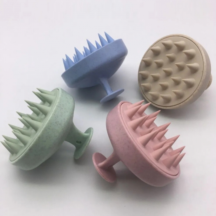 Perie pentru masaj capilar, perie masaj scalp, perie din silicon pentru scalp, albastru [6]