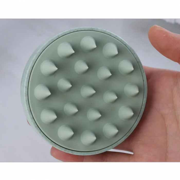 Perie pentru masaj capilar, perie masaj scalp, perie din silicon pentru scalp, verde [3]