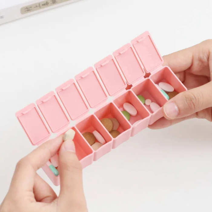 Set 2 bucati organizator de medicamente, cutie pentru medicamente, cutie medicamente cu alfabet braille [3]