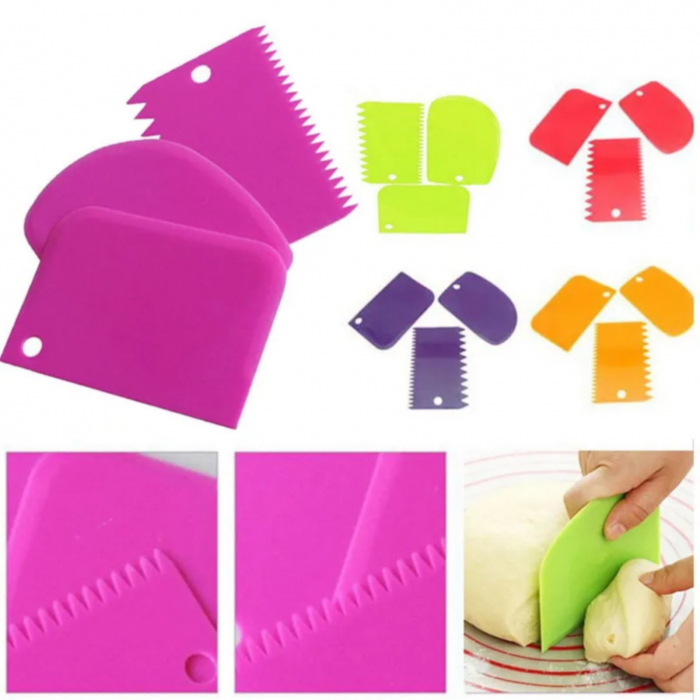Set 3 raclete pentru tort, nivelator de finisat tortul, spatula torturi [3]