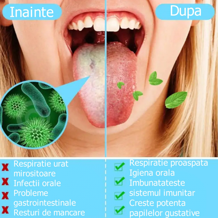 Set 3 ustensile INOX ORAL CARE pentru curatarea limbii + cutie metal [4]