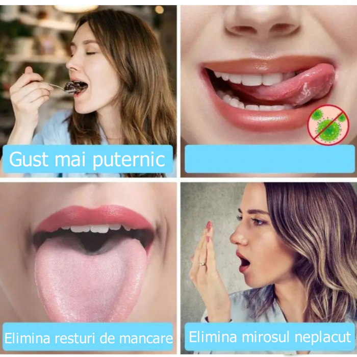 Set 3 ustensile INOX ORAL CARE pentru curatarea limbii + cutie metal [3]