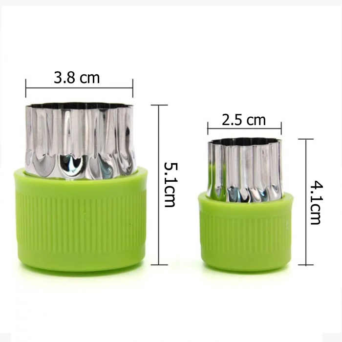 Set 9 forme pentru taiere legume si fructe, cutter fructe din inox, set decupare fructe, verde [5]