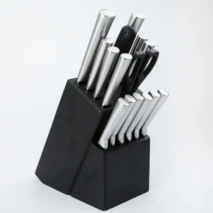 Set cutite din inox, 16 piese in set, 13 cutite, 1 foarfeca, 1 masat diamant, 1 suport [2]