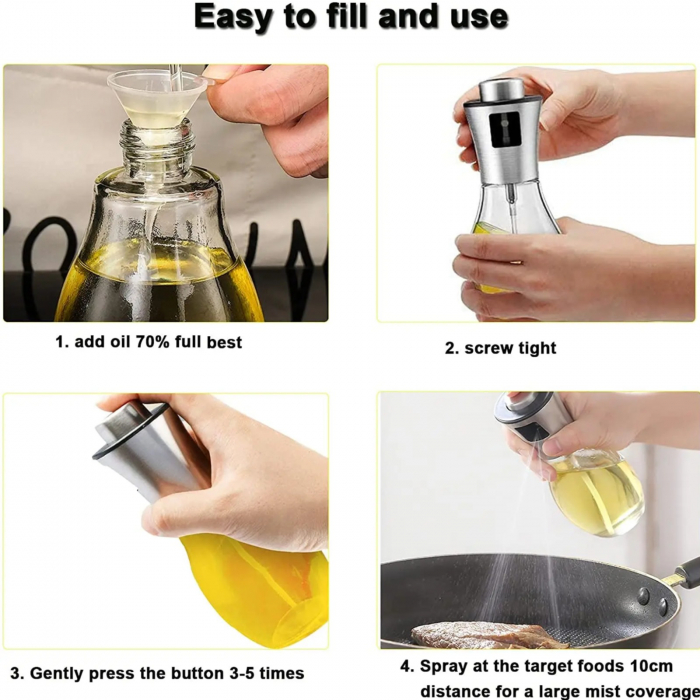 Sticla cu pulverizator pentru ulei sau otet, 200 ml [3]