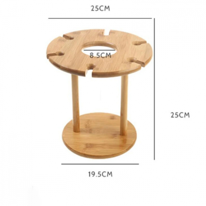 Suport din lemn pentru o sticla si 6 pahare de vin [3]