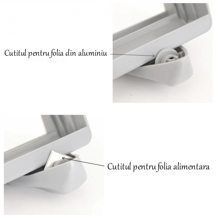 Suport rola prosop hartie pentru bucatarie, culoare bej+alb, aparat folie alimentara, dispenser triplu de bucatarie pentru rola de hartie [5]
